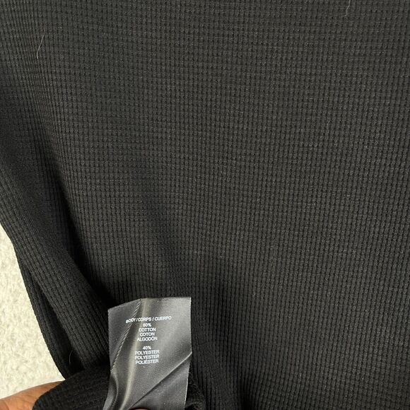 Hurley Thermal Shirt Mens S Black Gray Waffle Graphic Long Sleeve Spellout Surf - Picture 6 of 8